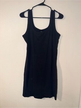 SHEIN Black Ribbed Mini Tank Dress